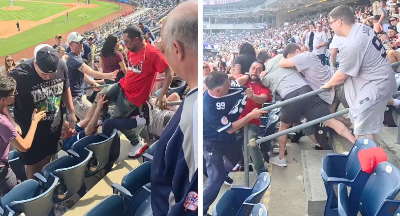 Brawl breaks out at Yankee Stadium as shocking video shows fan stomping ...